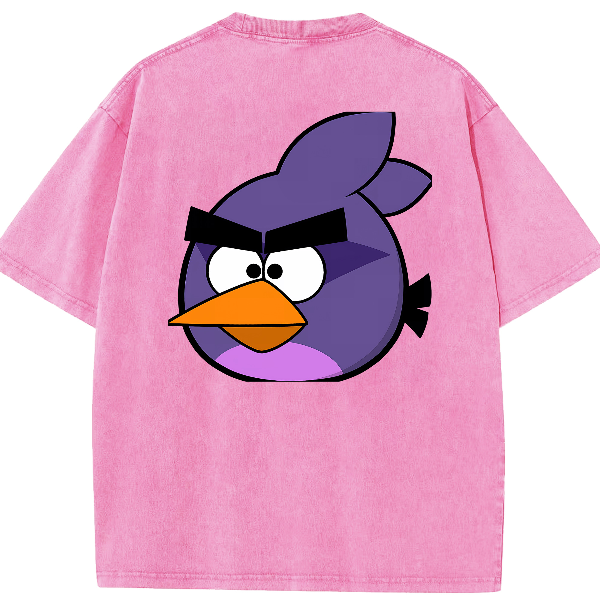 （画像用） Angry Birds アングリーバード 綿100% ヴィンテージ風 半袖Tシャツ（背面プリント）